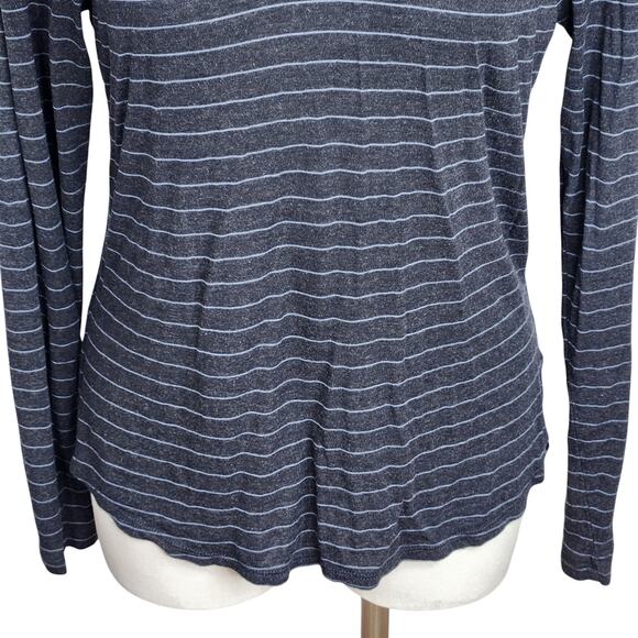 Prana Foundation Turtleneck Top Modal Women's Small Charcoal Heather Stripe - Picture 4 of 10